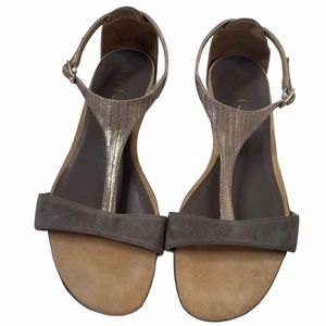 Unisa Suede Metallic Flat Sandals Size 9